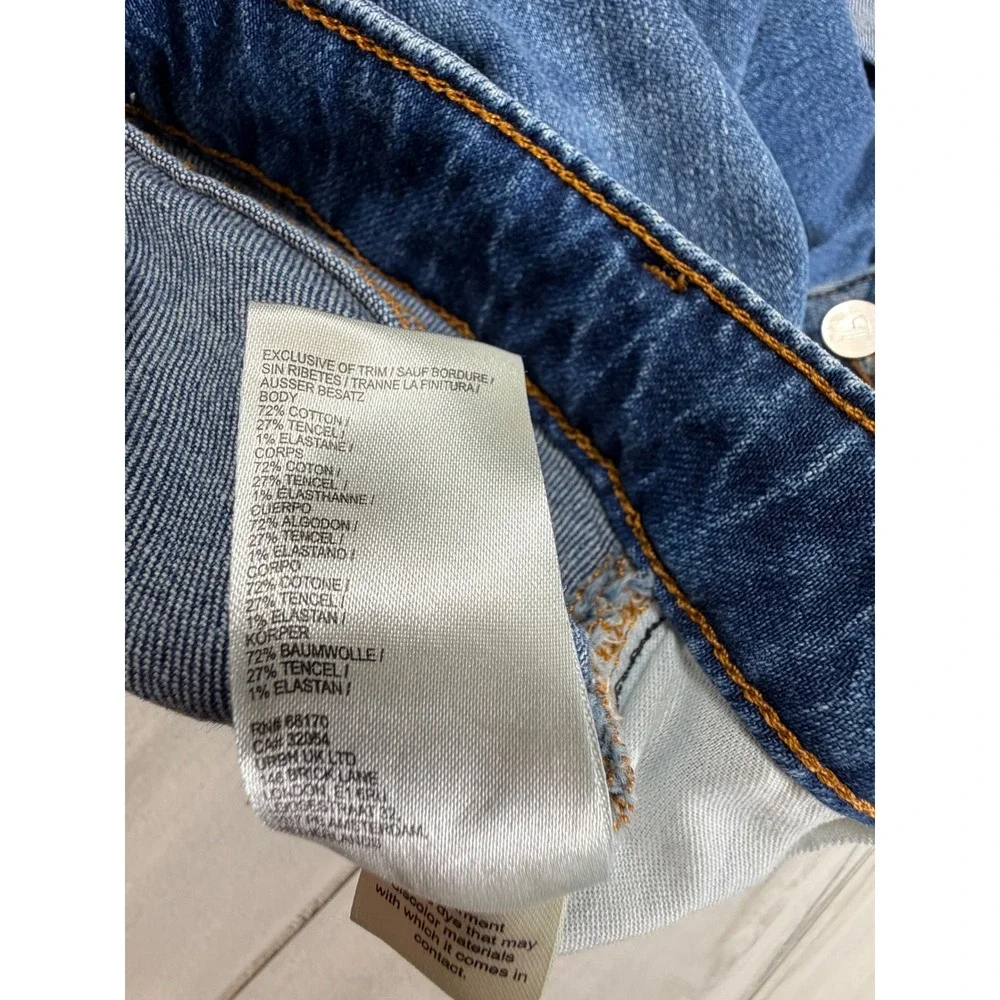 Pilcro and the Letterpress High Rise Cuffed Denim Shorts Blue 28